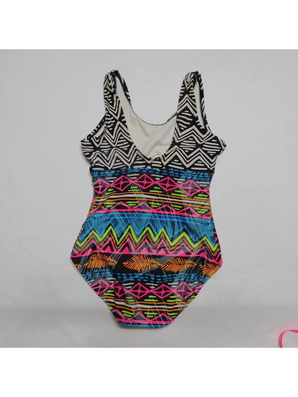 Art Class Girls One Piece Swimsuit Size S (6/6X) Colorful Geometric Print